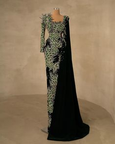 Taxes + Shipping included! Fitted Dark Green Evening Dress, Green Fitted Ball Gown Evening Dress, Fitted Green Ball Gown Evening Dress, Elegant Floor-length Green Gown, Dark Green Fitted Dress For Formal Occasions, Green Floor-length Dress With Sweep Train, Dark Green Floor-length Party Dress, Green Gown With Fitted Bodice For Banquet, Dark Green Fitted Formal Dress