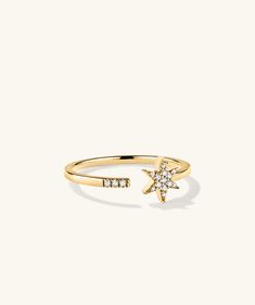 Keep your options open. When stars and diamonds align, great stacks follow. Handcrafted in 14k gold featuring responsibly sourced pavé diamonds. Mejuri Rings, Dainty Gold Ring, Dainty Gold Rings, Bold Rings, Open When, Half Eternity Ring, 18k Gold Jewelry, Diamond Star, Enamel Ring