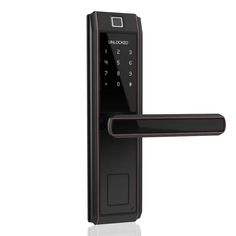 an electronic door lock on a white background