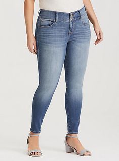 Premium Stretch Jeggings - Medium WashPremium Stretch Jeggings - Medium Wash, HAVANA Women's Plus Size Jeans, Most Comfortable Jeans, Premium Leggings, Yoga Pants With Pockets, Best Jeans, Plus Size Jeans, Favorite Jeans, Jeggings, Polyester Spandex