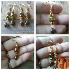 🐕 Big deals! Gold color earrings with beautiful cathedral glass beads only at $14.00 Hurry. #GiftForDaughter #GoldAndHoneyBrown #CathedralGlass #NatureLoverGift #VictorianStyle #GoldAndGreen #GiftForFriend #GiftForMom #BeadedDangles #GiftForHer Brown Czech Glass Bead Earrings, Bronze Wire Wrapped Earrings With Czech Glass, Bronze Wire Wrapped Czech Glass Earrings, Brown Czech Glass Beaded Drop Earrings, Brown Czech Glass Earrings With Dangling Beads, Adjustable Gold Beaded Copper Earrings, Brown Wire Wrapped Drop Beaded Earrings, Brown Wire Wrapped Drop Earrings, Adjustable Copper Beaded Earrings In Gold