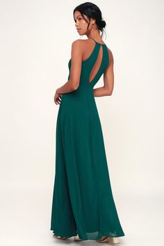 Night of Romance Emerald Green Sleeveless Maxi Dress Chiffon Styles, Romantic Stuff, Bridesmaid Stuff, Best Maxi Dresses, Green Maxi Dress, Emerald Dresses, Flowy Maxi Skirts, Full Maxi Skirt, Green Maxi