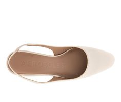 Experience comfort and elegance combined with the Aerosoles Mags slip-on slingback heels. Featuring an updated, almond-shaped toe with a squared up topline on a chic block heel, the modern and sleek design offers a flattering fit and classic style that pairs perfectly with any outfit. The elasticated slingback and slip lasting ensures a secure fit with zero break-in time. Leather or Patent Faux Leather upper, Elastic slingback strap for easy pull on entry,2.5\ wrapped block heel, Squared off poi Beige Pointed Toe Slingback Pumps, Beige Slingback Pumps With Removable Insole For Work, Beige Slingback Heels With Branded Insole, Beige Branded Insole Slingback Heels, Beige High Heel Slingback Pumps With Branded Insole, Classic Beige Slingback Pumps With Removable Insole, Beige Synthetic Slingback Pumps For Formal Occasions, Beige Synthetic Slingback Pumps For Formal Wear, Beige Synthetic Slingback Pumps For Formal Events