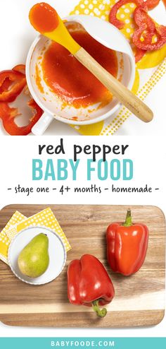 the red pepper baby food recipe is ready to be eaten and put on the table