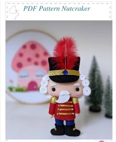 an image of a nutcracker doll with red feathers