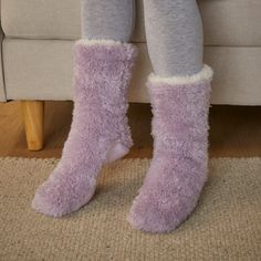 * Super soft teddy fabric * Adult’s sizes: S/M & L/XL Step into a world of comfort with these socks featuring a calming lilac shade, crafted from sumptuous teddy fabric. These socks provide a gentle embrace for your feet, making them ideal for unwinding. Available in sizes suitable for various adult feet, they ensure a comfortable fit. Whether you're winding down after a long day or simply enjoying a leisurely weekend, these lilac teddy socks offer luxurious comfort. Teddy Fabric, Soft Teddy, Slipper Socks, Kids Storage, Curtains With Blinds, Lilac, Comfort Fit, Lounge Wear, Slippers