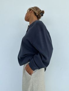 An instant classic. Featuring a boxy fit and made with a lightweight cotton blend, this sweater will effortlessly take you from season to season. Versatile Cotton Sweatshirt For Everyday, Versatile Everyday Cotton Sweatshirt, Relaxed Everyday Sweater, Versatile Everyday Cotton Sweater, Everyday Versatile Cotton Sweater, Button Crop Top, Butterfly Top, Cotton Sweater, Natural Linen