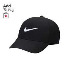 in stock Black Six-panel Golf Hat, Nike Six-panel Hat For Sports Events, Nike Black Curved Brim Baseball Cap, Black Nike Baseball Cap For Sports, Nike Black Visor Baseball Cap, Black Nike Baseball Cap, Nike Black Baseball Cap For Streetwear, Nike Black Baseball Cap For Outdoor, Nike Black Baseball Cap For Sports Events