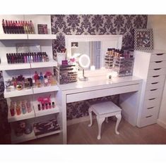 thingsluxuryglam: ## c0smeticated makeup blog Rangement Makeup, Closet Vanity, Diy Makeup Vanity, Vanity Makeover, Vanity Room, Vanity Design, Glam Room, Makeup Rooms, Room Goals