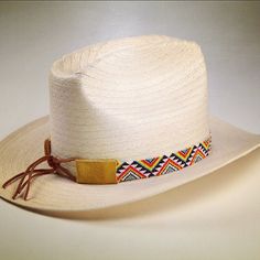 Bright & Colorful Beaded Cowboy Hatband Bead Loom Cowgirl Adjustable Multicolor Hat For Western-themed Events, Western Handwoven Natural Hat Bands, Handwoven Natural Western Hat Bands, Western Multicolor Hat Bands For Vacation, Multicolor Western Hat Bands For Vacation, Western Style Multicolor Hat Bands For Vacation, White Southwestern Adjustable Hat, Handmade Southwestern Multicolor Hats, Adjustable White Southwestern Hat