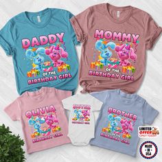 Personalized Blues Clues Birthday Shirt, Blues Clues Family Birthday Shirt, Family Matching Shirt, Blues Clues Cartoon Baby Shirt  👏CONGRATULATIONS You have found an online shop with reasonable prices, amazing quality, and fast shipping  We offer shirts for VACATIONS, HOLIDAYS, EVENTS, FAMILY REUNIONS, BIRTHDAYS, MOTHER'S DAY, FATHER'S DAY, GRADUATIONS, FUNNY T-SHIRTS as well as CUSTOM T-SHIRTS.  💖Description💖  --About this T-shirt--  👉Our Adult Unisex T-Shirt brand is BELLA CANVAS Available Blue Clues Birthday Party Shirts, Fun Blue Tops For Birthday, Blue Short Sleeve T-shirt For First Birthday, Blue Cotton T-shirt For First Birthday, Casual Blue Birthday Tops, Fun Blue Top For First Birthday, Casual Blue Tops For Birthday, Blue Crew Neck T-shirt For First Birthday, Blue Crew Neck Top For First Birthday