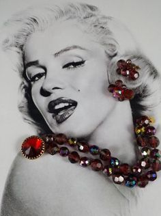 "You are viewing a vintage Hattie Carnegie matching bracelet and earring set. The dichroic glass beads are clear and a dark pink (see photo) against the deep red AB crystals it makes for a breathtaking presentation. The double strand bracelet is signed with an oval tag on the undersided of the large round red rhinestone. The earrings look like a pair but one is signed and the other is not (also, there is a tad difference in the center crystal beads...hardly noticeable). This set has been previou Retro Jewelry With Faceted Beads, Vintage Glass Jewelry For Parties, Vintage Czech Glass Matching Earrings, Vintage Multicolor Jewelry With Faceted Beads, Vintage Czech Glass Jewelry For Party, Retro Round Beaded Glass Jewelry, Vintage Red Faceted Beads Jewelry, Vintage Red Czech Glass Jewelry, Vintage Glass Jewelry With Matching Earrings