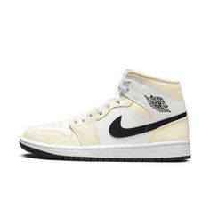 Nike Air Jordan 1 Mid Women's Size 9.5 / Men's 8 Coconut Milk Bq6472-121 Jordan 1 Coconut Milk, Air Jordan 1 Mid Women, Jordan Wmns, Logo Wings, Wmns Air Jordan 1, Jordan Model, Nike Air Jordan 1 Mid, Womens Air Jordans, Womens Jordans