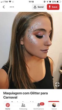 Festival Sparkle Makeup, Rave Face Glitter Ideas, Ways To Put Glitter On Your Face, Glitter Cheer Makeup, Body Glitter Ideas Festival, Face Glitter Ideas Festival Simple, Sparkly Face Makeup, Cheer Makeup High School Glitter, Face Glitter Designs