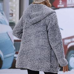 Fall Women's Hooded Loose Mid-Length Casual Outerwear - Gray,M Gray Comfortable Hoodie Outerwear, Gray Cozy Fit Outerwear For Loungewear, Comfortable Gray Outerwear For Loungewear, Cozy Gray Outerwear For Loungewear, Cozy Gray Long Sleeve Outerwear, Gray Cozy Fit Outerwear With Long Sleeves, Gray Cozy Fit Long Sleeve Outerwear, Cozy Fit Gray Long Sleeve Outerwear, Gray Hooded Outerwear For Loungewear