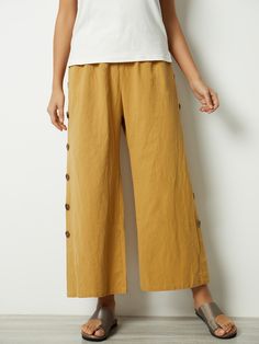 Khaki Casual Summer Solid With Pockets Buttons Pants Comfy Clothing, Summer Pants Women, Button Pants, Women's Loungewear, Womens Capri Pants, Cropped Pants Women, Cotton Sweatpants, Blouse Sale, Maxi Dress Sale