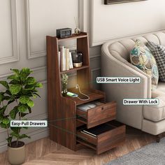 an image of a living room setting with furniture and accessories labeled in english or german