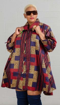 Print Swing Tunic 1 piece Tunic Colors: Black/White, Green/Pink, Kente, Orange, Pink/Green, Red, Red Multi, Red/White, Royal, Turquoise, Yellow Sizes: One Size (Fit up to size 3X) Pink Kente, African Print Styles, Mock Wrap Dress, African Print Fashion, Long Tunic, Smock Dress, Ethnic Fashion, Black Maxi Dress, Orange Pink