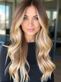 Golden Blonde Hair Color Ideas, Long Golden Blonde Hair, Golden Hair Color, Soft Highlights, Blonde Ideas, Golden Blonde Hair Color, Golden Blonde Highlights, Blonde With Dark Roots