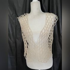 Vintage Novelty Pearl Vest From The 1980s. Great Statement Layering Piece. Pearls Are Strung Together In A Lattice Grid And Have Open Work Between. There Is No Closure At The Front. Unlined. Fits A Size M Pearl Vest, Coats Vintage, No Closure, Vintage Jackets, The 1980s, Vintage Jacket, Layering Pieces, Lattice, Vintage Ladies