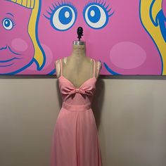 Be Pretty In Pink In The Color Of The Year In This Silk Long Dress! Tiny Bow At The Front And The Back Bow Has Two Long Ribbons. A Hint Of Puckering At Seams. Size 12 Across Chest - 20 In. Across Waist - 16 In. Across Hips - 26 In. Shoulder To Hem - 58 1/2 In. Material: 100% Silk Lined. Made In Hungary Silk Long Dress, Moschino Dress, Tiny Bow, Moschino Cheap And Chic, Silk Dress Long, Chic Pink, Dress Gown, Color Of The Year, Pink Silk