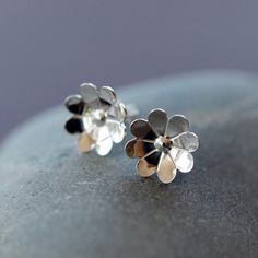 Chamomile Flower Studs Sterling Silver Stud by ShopClementine Sterling Silver Earrings With 3d Flowers, Silver Sterling Earrings With 3d Flowers, Sterling Silver Birth Flower Earrings, Silver Flower Earrings With 3d Flowers For Gift, Silver Flower Earrings With 3d Flowers As Gift, Silver 3d Flower Earrings For Gifts, Silver 3d Flower Earrings, Silver Petal Flower Earrings For Gift, Nickel Free Flower Earrings For Anniversary