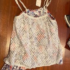 Size Small Free People Tank Top, Never Worn, Bought For 30$! Super Cute For Spring And Flowy. Has Two Layers! Stretch Multicolor Camisole For Spring, Spring Multicolor Stretch Camisole, Patterned Summer Tops For Brunch, Free People Set, Black Tank Top Women, Free People Tank Top, Free People Tank, High Neck Tank, Tank Top Camisole