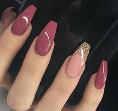 Wine Nails, Coffin Nails Long, Prom Nails, Nail Polishes, Gorgeous Nails