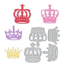 dies with crowns on them for crafts and papercrafting, set of 6