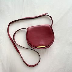 Cuyana Mini Saddle Crossbody Bag - Red Leather - Suede Lining - Adjustable Strap - Minor Scratches On Hardware And Leather From Normal Wear - Most Noticeable Scratch Is On Inside Flap (See Photos) Saddle Crossbody Bag, Red Leather, Red Color, Saddle, Crossbody Bags, Crossbody Bag, Adjustable Straps, Bag Lady, Red