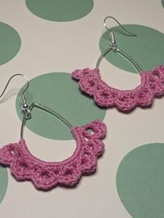 Beautiful crochet earrings. Complete your outfit with these beautiful earrings. Elegant Crochet Dangle Earrings, Crochet Dangle Jewelry, Pink Crochet Dangle Jewelry, Crochet Pear, Your Outfit, Beautiful Crochet, Pear Shaped, Beautiful Earrings, Halloween Shopping