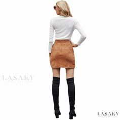 Lasaky - Fashionable High-waisted Midi Skirt with Irregular Buttons Button Midi Skirt, Midi Skirt Casual, Outfits New Year, Orange Skirt, Fishtail Skirt, Button Skirt, Knit Pencil Skirt, Skirts Midi High Waisted, New Years Eve Outfits