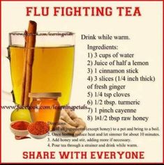 Tea Remedies, Natural Cold Remedies, Healthy Ideas, Health Drink