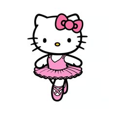 a hello kitty ballerina in a pink dress