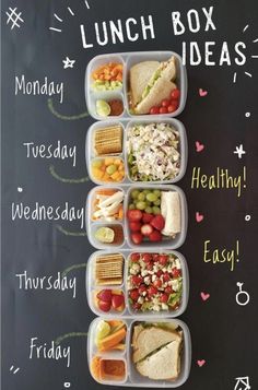 lunch box ideas on a chalk board