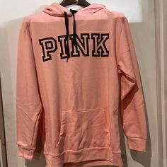 Pink By Victoria’s Secret Everyday Hoodie! Brand New With Tags!! Pink Sporty College Hoodie, Pink Sporty Hoodie For College, Sporty Pink College Hoodie, Pink Letter Print Hoodie For College, Pink College Hoodie For Spring, Pink Spring Hoodie For College, Pink Hoodie For College, Spring Season, Pink Drawstring Hood Sweatshirt For College, Victoria's Secret Pink