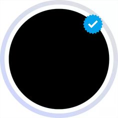 a black circle with a blue check mark on the center and an arrow in the middle