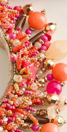 "Vintage Chicos beaded BoHo bib necklace Has a gold tone adjustable chain with a lobster claw clasp 14\" length plus 5\" extended chain Great fashion statement with the right outfit Beautiful colorful layers of seeded beads in pinks, orange, cream, golds and pearl faux beads Very delicate looking Never worn and in excellent condition" Multi-strand Summer Jewelry For Party, Gold Bib Necklace With Colorful Beads, Adjustable Large Beads Bib Necklace For Party, Bohemian Beaded Necklaces For Summer Party, Summer Bohemian Beaded Necklaces For Party, Adjustable Bib Necklace With Large Beads For Party, Adjustable Bib Necklaces With Large Beads For Party, Bohemian Gold Beads Bib Necklace For Party, Bohemian Gold Beaded Bib Necklace For Party