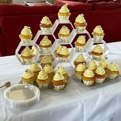 there are many cupcakes on the table