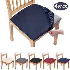 four different types of chairs with the covers pulled back to show how they are folded