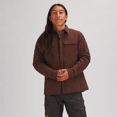 We designed the Quilted Insulated Shirt Jacket for a stylish mountain look and superior comfort level. Its synthetic insulation keeps us warm and cozy as we run errands or hit an evening on the town when the weather gets cold. A DWR coating keeps water off the outer fabric, keeping us dry when a storm hits. Quilted Jacket With Fleece Lining For Outdoor Activities, Long Sleeve Quilted Jacket With Fleece Lining For Outdoor, Quilted Long Sleeve Jacket With Fleece Lining For Outdoor, Rugged Long Sleeve Winter Outerwear, Rugged Winter Outerwear, Functional Long Sleeve Quilted Jacket For Fall, Urban Quilted Jacket For Outdoor Fall Activities, Urban Quilted Jacket For Outdoor Fall Season, Urban Style Quilted Jacket For Outdoor Fall Activities