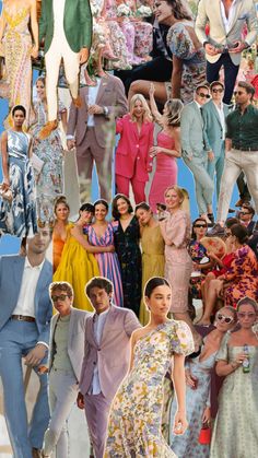 a collage of people dressed in colorful clothes