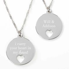 I Carry You In My Heart Personalized Romantic Necklace Personalized Pendant Necklace, I Carry Your Heart, Personalized Memorial Gifts, Always In My Heart, Romantic Necklace, Memorial Pendant, I Carry, Memorial Necklace, Personalized Pendant