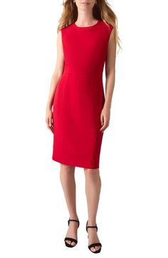 Keep your look perfectly polished with this contemporary sheath dress featuring cap sleeves and slightly stretchy fabric for easy comfort. 41" regular length Hidden back-zip closure Jewel neck Cap sleeves Back vent Lined 97% polyester, 3% elastane Dry clean Imported Jewel Neck, Red Fire, Nordstrom Dresses, Stretchy Fabric, Cap Sleeve, Sheath Dress, Cap Sleeves, Size 16, Size 12