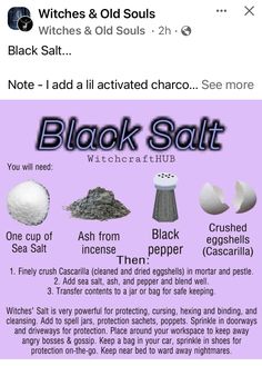 Wicca Recipes, Witchcraft Spells For Beginners, Spells For Beginners, Black Salt