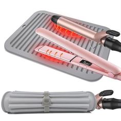 Silicone Heat Resistant Mat, Large Hair Tools Travel Mat for Curling Iron, Flat Iron, Hair Straightener and Hair Styling Tools, Professional Hot Pad for Home Travel Salon Daily Use Description and features 【Large Size】The size of our hot hair tool pad is 11.8*9.0*0.24 inches. More two hot hair tools can be placed at the same time, which can be used for hair straighteners, straightening irons, curling irons, hot combs, curling irons, hair dryers, electric irons, etc. 【Heat Resistant】Made of high-temperature silicone, safe and environmentally friendly, with a heat-resistant range of -40°F to 450°F, which can protect your desktop from heat damage. 【High quality】The unique wavy design has an anti-slip effect, is soft and deform, and allows the hair tool silicone pad to be firmly adsorbed on th Hot Hair Tools, Fake Makeup, Hair Tool, Iron Hair, Wavy Design, Acrylic Nail Kit, Curling Irons, Straighten Iron, Hair Iron