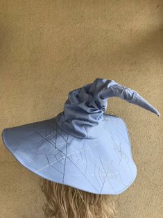 Extra Large Witch Hat Extra Large Brim Witch Hat Blue - Etsy Large Witch Hat, White Witch Hat, Hat Cosplay, Halloween Hat, Fair Outfits, Cool Picks, Carnival Costume, Witch Hats, Vintage Witch