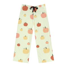 Want to get into the Fall spirit? Look no further! Neither lounging at home nor resting has ever been this stylish or festive! These personalized pumpkin pajama pants are made of 100% polyester jersey knit fabric - a silky smooth choice that, along with the relaxed fit, helps anyone feel at ease. Their back elastic with a drawstring tie and all-over-print capability deliver great looks with the best fit possible. .: 100% polyester .: Light fabric (6 oz/yd² (203 g/m .: Relaxed comfort fit .: Back Fall Pajama Pants, Casual Long Pants For Holiday, Casual Cotton Bottoms For Holiday, Casual Cotton Holiday Pants, Casual Cotton Pants For Holiday, Cotton Sleep Pants For Fall, Casual Fall Holiday Sleepwear, Casual Bottoms For Pajama Party In Fall, Casual Fall Sleep Bottoms