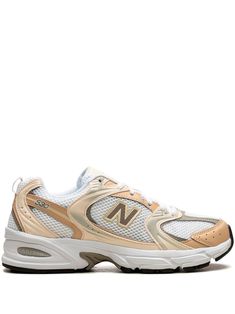 white/gold-tone leather mesh panelling pull-tab at the heel logo patch to the side logo-print tongue round toe chunky rubber sole These styles are supplied by a premium and authenticated sneaker marketplace. Stocking only the most sought-after footwear, they source and curate some of the most hard to find sneakers from around the world. New Balance Running Shoes With Perforations For Streetwear, New Balance Perforated Running Shoes For Streetwear, New Balance Streetwear Running Shoes With Perforations, White Low-top Running Shoes With Logo, White Chunky Sneakers For Sports With Logo, New Balance Sneakers With Perforations For Jogging, White Low-top Chunky Sneakers With Logo, White High-top Chunky Sneakers With Logo, New Balance White Sneakers With Vented Sides