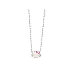 Any Hello Kitty lover will love wearing this Hello Kitty sterling silver enamel necklace. Click on this JEWELRY & WATCHES GUIDE to learn about fit, styles, materials and more! Any Hello Kitty lover will love wearing this Hello Kitty sterling silver enamel necklace. Click on this JEWELRY & WATCHES GUIDE to learn about fit, styles, materials and more! FEATURES Chain length: 16 in. Chain type: cable Clasp: spring-ring Nickel safe Metal: sterling silver Plating: fine silver Finish: polished Packagin Cute Hypoallergenic Sterling Silver Necklaces, Cute Hypoallergenic Sterling Silver Necklace, Hello Kitty Necklace, Hello Kitty White Necklace For Gift, Affordable White Hello Kitty Necklace, White Hello Kitty Necklace For Gift, White Hello Kitty Necklace Gift, White Sterling Silver Hello Kitty Jewelry, Hello Kitty Sterling Silver Jewelry Gift